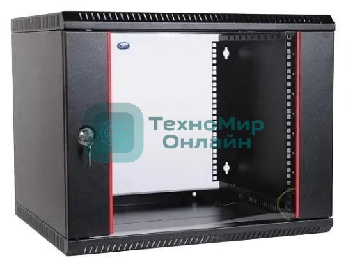 Шкаф телекомм. настенный разборный ЦМО 9U (600х650) дверь стекло, черный