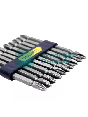 Набор двухсторонних бит 10 шт Deli DL6903 PH2x110мм, сталь S2 с твердостью 58-60HRC, пласт.кейс