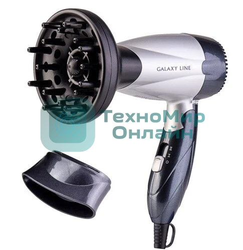 Фен Galaxy Line GL 4305 серебристый/черный, 1400 Вт, компактный