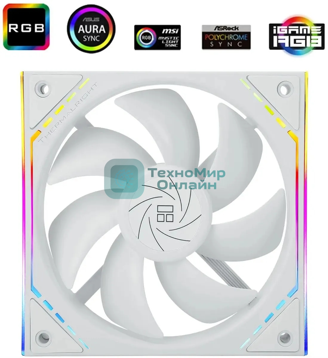 Вентилятор Thermalright TL-M12W ARGB белый 4-pin 23.2dB 175gr Ret