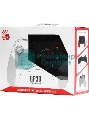 Геймпад A4Tech Bloody GP30 Sports черный/красный USB виброотдача обратная связь