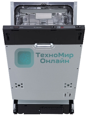 Встраиваемая посудомоечная машина Zigmund & Shtain DW 302.4, черный, 44.8 см, 10 компл., 44 дБ, класс A+++