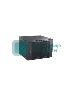 Шкаф телекоммуникационный настенный NEOMAX 9U (600х450), стеклянная дверь, замок-ключ (3 шт), разборный, цвет черный (1 коробка) NCB-WM9U-6045GK3-100-BK