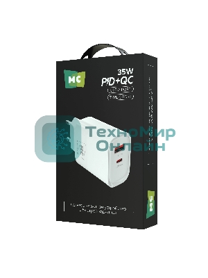 Сетевое зарядное устройство MORE CHOICE (4620202555595) NC82 1USB+1Type-C 3.0A PD 35W+QC3.0, белый