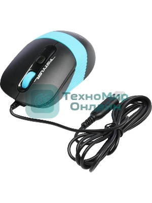 Мышь проводная A4Tech Fstyler FM10 черный/синий, 1600 dpi, USB, кнопки - 4