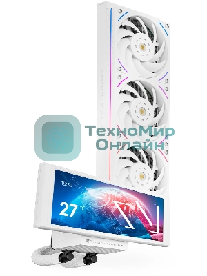 Водяное охлаждение для процессора Thermalright Trofeo Vision 360 (360mm, LED, White, ARGB/Fans: 3x120mm, 69CFM, 27dBA, 2150RPM/Pump height 102mm, 6400RPM, Rad thickness 27mm/S: 1700, 1200, 1851, 115X, 2011, 2066, AM5, AM4)