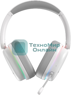 Гарнитура Marvo HG9070W Monka Echo RS белый, беспроводная + проводная, радиоканал, до 10 ч, подсветка, совместимость с PS5, Xbox