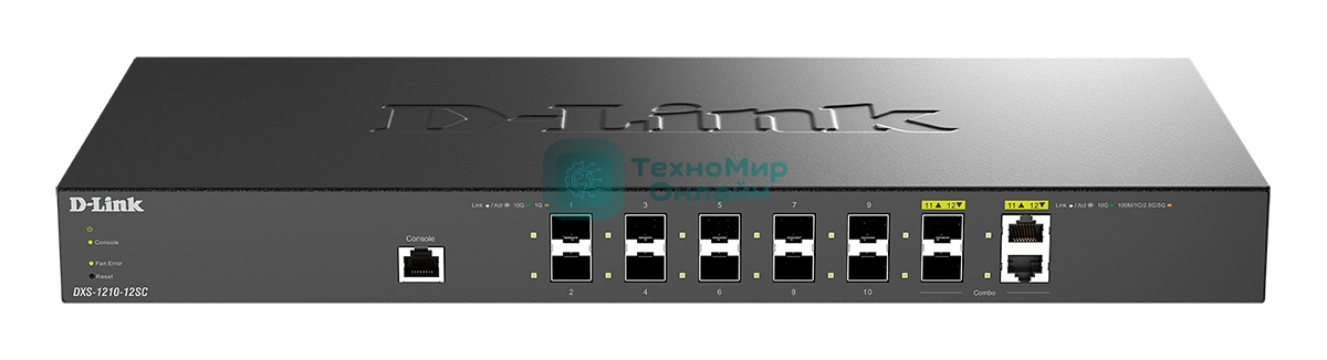 Коммутатор D-Link DXS-1210-12SC/B1A, 10×10 Гбит/с SFP+ + 2×10 Гбит/с Combo, управляемый
