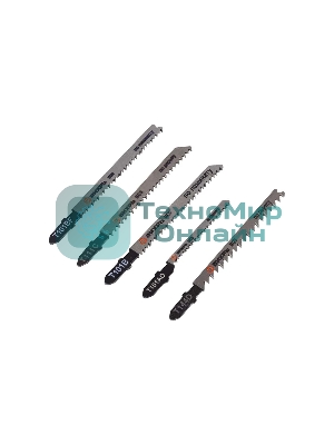 Набор пилок для лобзика по дереву 5шт Вихрь