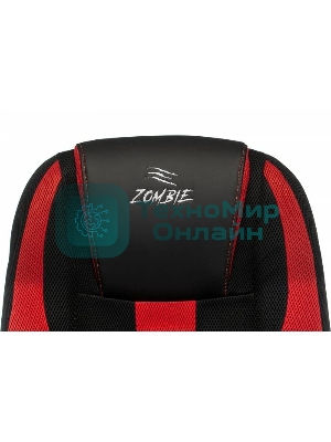 Кресло Zombie 9 черный/красный, экокожа, 120 кг, механизм качания