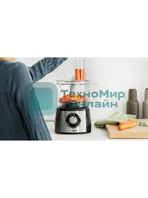 Кухонный комбайн Bosch MCM3501M 800 Вт, Скорости: 2, Блендер 1 л, Чаша 2.3 л, черный/серебристый