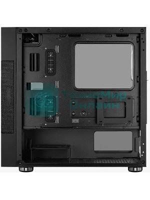 Компьютерный корпус Aerocool/Formula Atomic V1 без БП, mATX, боковое окно (закаленное стекло), черный