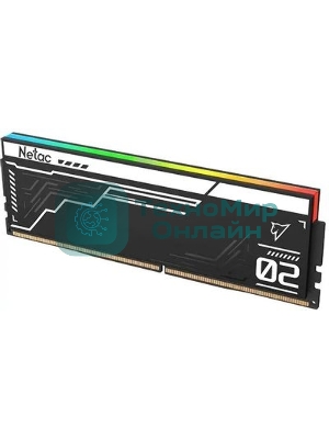 Оперативная память Netac Shadow II RGB, DDR5, 32GB (2x16GB), 6400 MHz, CL32, с радиатором, RGB, чёрный