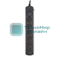 Сетевой фильтр Ippon BK-6-EU-1.8-16-B 1.8 м, 6 розеток, черный, коробка