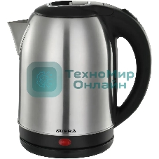 Чайник электрический SUPRA KES-1823 1.8 л, 1500 Вт, серебристый/черный (корпус: нержавеющая сталь)