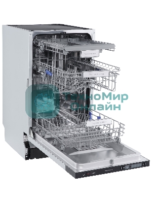 Встраиваемая посудомоечная машина Zigmund & Shtain DW 302.4, черный, 44.8 см, 10 компл., 44 дБ, класс A+++