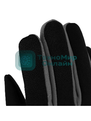 Перчатки универсальные Denzel двойные, работа с сенсорным экраном, вязаная манжета, размер 8
