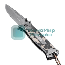 Нож складной Denzel, многоцелевой, системы Liner-Lock, с накладкой G10 на прямой рук-ке+стеклобой 79208