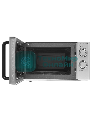 Микроволновая печь CASO M 20 Ecostyle Pro серебристый/черный, 20 л, 800 Вт, переключатели - поворотный механизм