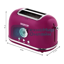 Тостер Galaxy Line GL 2916, малиновый джем, металл, 900 Вт, 6 степеней поджарки