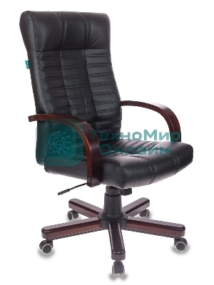 Кресло Бюрократ KB-10/WALNUT черный, экокожа