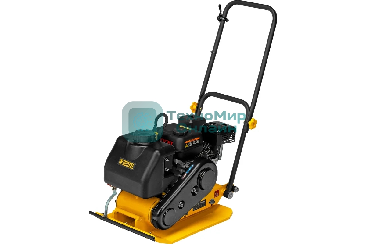 Виброплита бензиновая Denzel VC-30W 3.6 л, 1.7 л/ч, 30 кН, подошва 65х45, 108 дБ