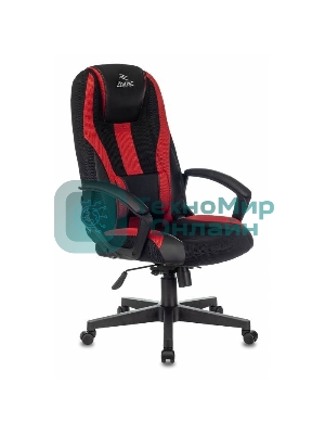 Кресло Zombie 9 черный/красный, экокожа, 120 кг, механизм качания