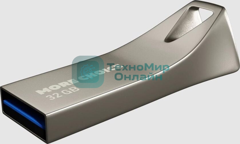 Флешка USB More Choice MF32 Metal (4610196401145), 32Gb, USB 2.0, R/W 15/8, серебристый