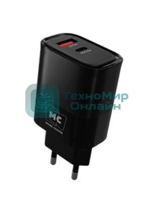 Сетевое зарядное устройство MORE CHOICE NC82 1USB+1Type-C 3.0A PD 35W+QC3.0 для Type-C Type-C черный