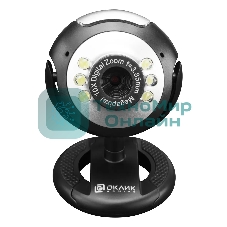 Веб-камера OKLICK OK-C8825 640x480, 30 кадр/с, USB Type-A, микрофон, черный/белый