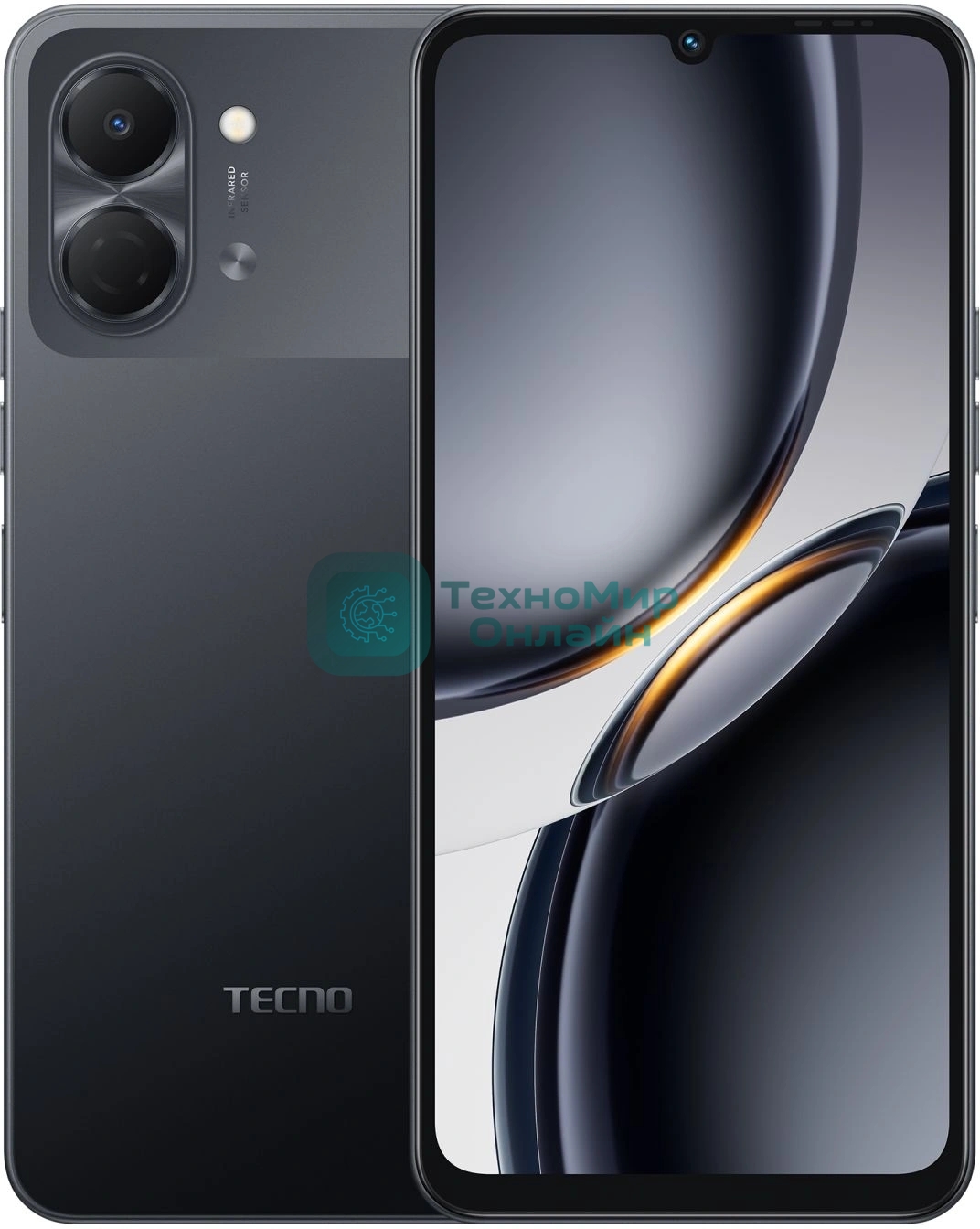 Смартфон Tecno Spark Go 3 64Gb 4Gb черный моноблок 3G 4G 2Sim 6.75