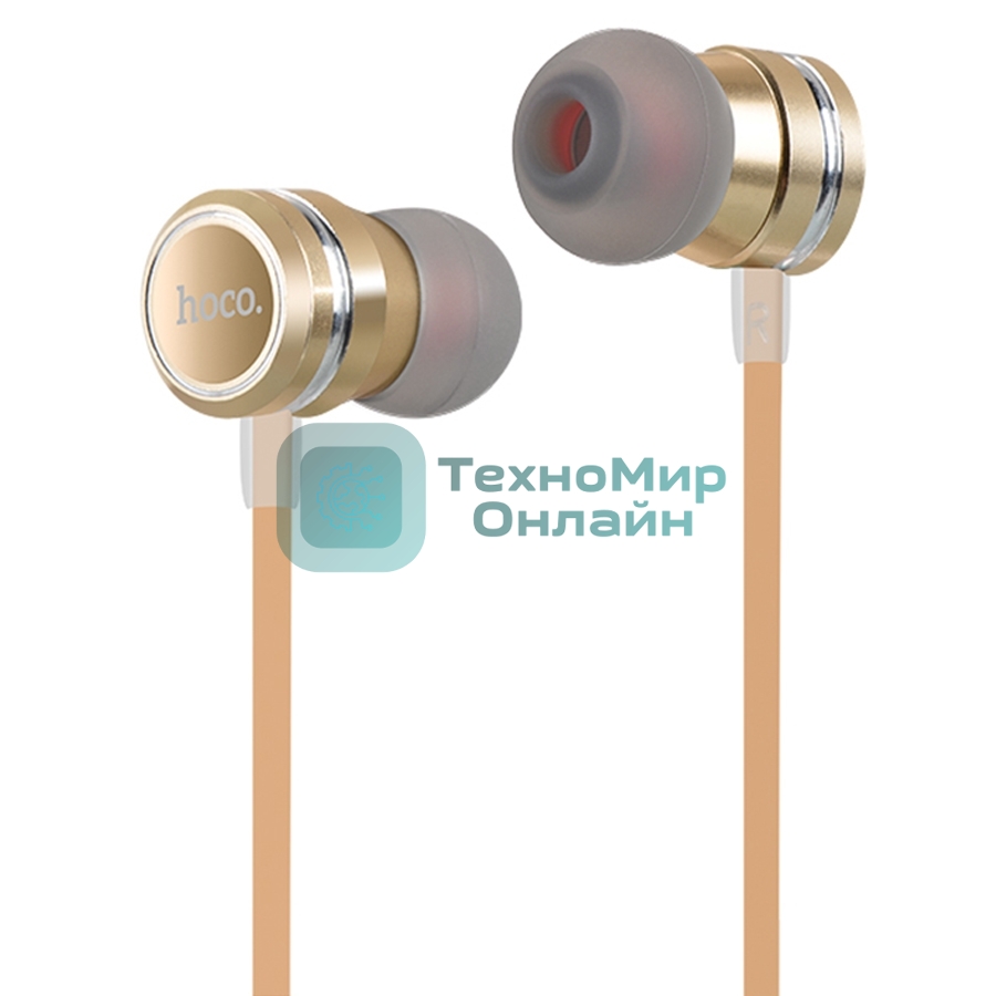 Проводные наушники Hoco M16 золотой, внутриканальные, Jack 3.5 мм