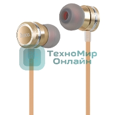 Проводные наушники Hoco M16 золотой, внутриканальные, Jack 3.5 мм