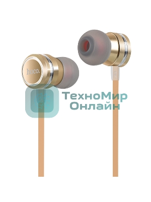 Проводные наушники Hoco M16 золотой, внутриканальные, Jack 3.5 мм