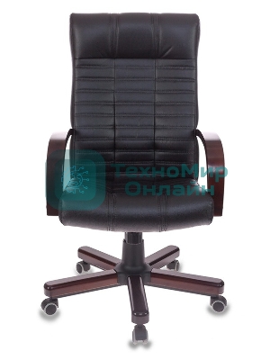 Кресло Бюрократ KB-10/WALNUT черный, экокожа