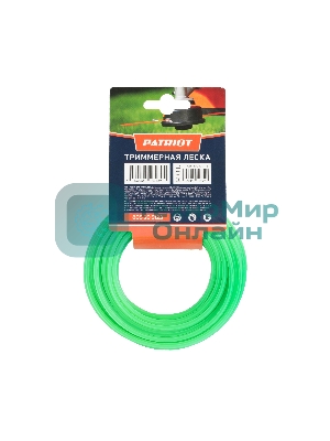 Леска PATRIOT D 3,0 мм L 12 м (звезда, зеленая) 300-12-3, картонный подвес