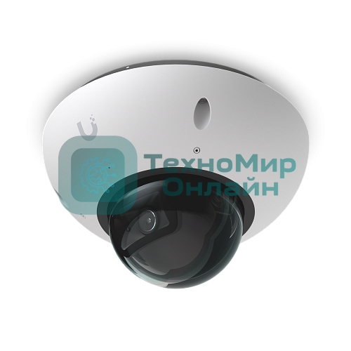 Купольная камера 4K PoE Ubiquiti UniFi Protect Camera G6 Dome White с ночным видением, интеллектуальным распознаванием и прочным антивандальным корпусом.