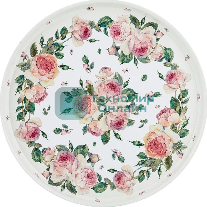 Поднос AGNESS 898-010 Винтаж, Пионы 33см