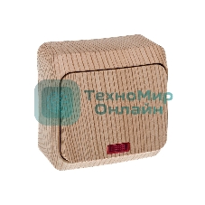 Выключатель 1-кл. ОП Этюд Дача 10А IP20 с индик. сосна SchE BA10-005D