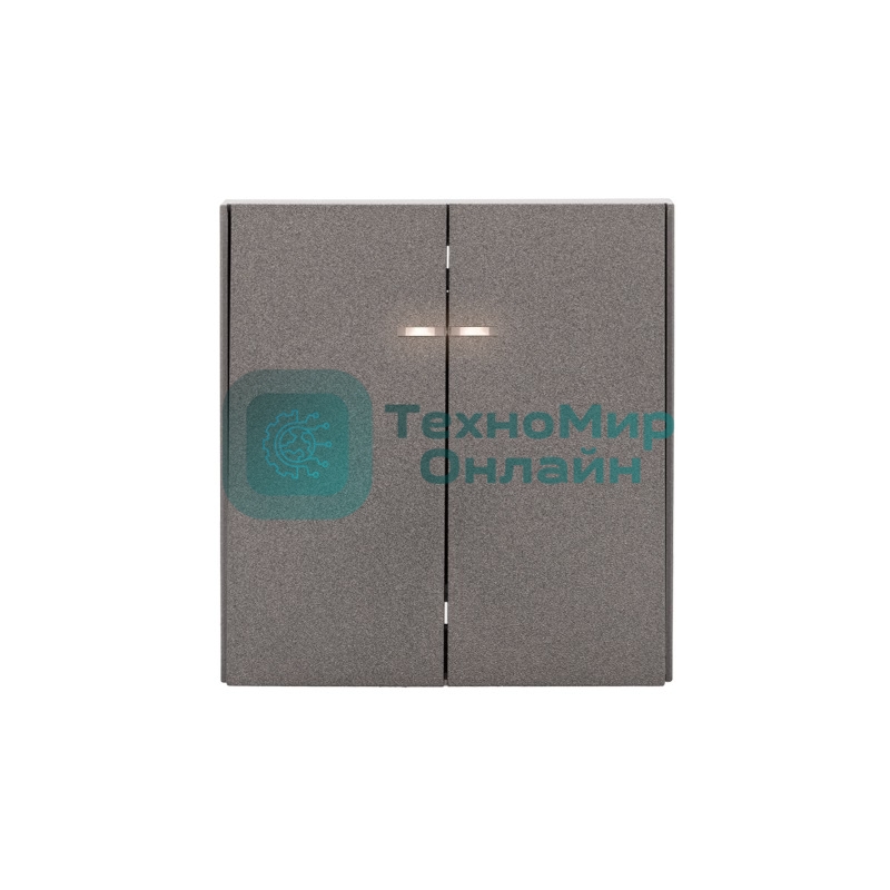 Выключатель Kranz STRONG 2 кл с подсветкой 10А с/у графит