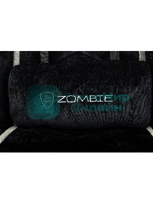 Кресло Zombie Drift/F черный/серый, экокожа, 120 кг, механизм качания, подставка для ног