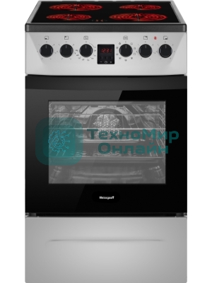 Плита электрическая Weissgauff WES 2V16 SE Premium Line серебристый, конфорок 4 электрических, духовка 50 л, 50 см x 85 см x 60 см