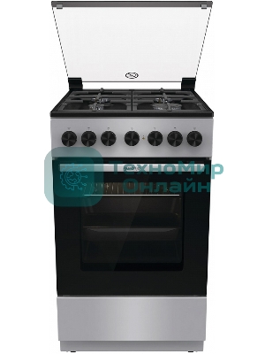 Плита комбинированная Gorenje GK5B44SF серебристый, конфорок 4 газовых, духовка 70 л, 50 см x 85 см x 59.4 см