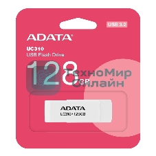 Флешка USB ADATA UC310 (UC310-128G-RWH), 128Gb, USB 3.2 Gen1, R/W 100/30, белый
