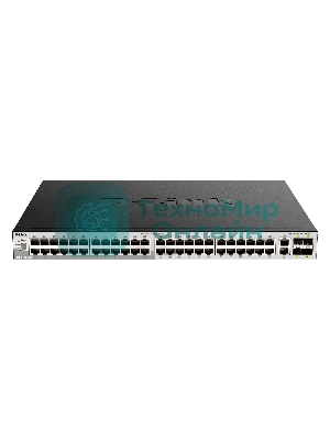 Коммутатор D-Link DGS-3130-54PS/B, 48×1 Гбит/с + 2×10 Гбит/с Base-T + 4×10 Гбит/с SFP+, управляемый
