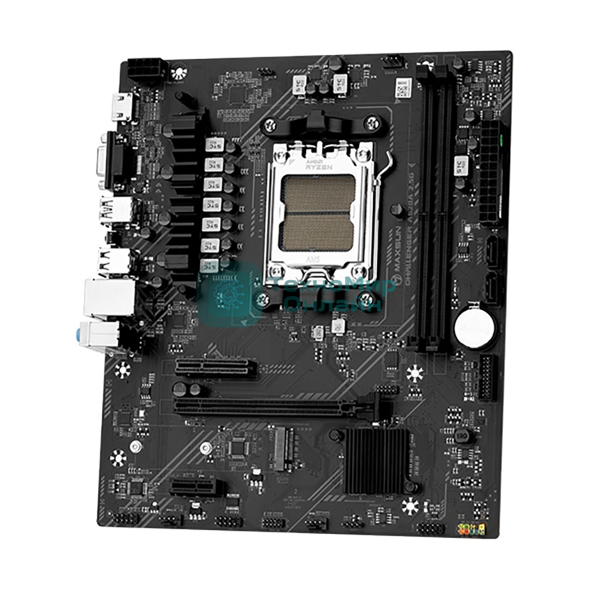 Материнская плата Maxsun Challenger A620A 2.5G, AM5, AMD A620, 2xDDR5, 2xSATA, 1xM.2, 1xPCI-E 4.0 x16, 1xPCI-E x4, 1xPCI-E x1, 1xVGA, 1xHDMI, 1x 2.5Gb LAN, 2xUSB-A 2.0, 4xUSB-A 3.2 Gen 1, 5.1, mATX