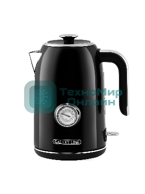 Чайник электрический Galaxy Line GL 0350, магия черного, металл, 2200 Вт, 1.7 л