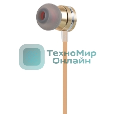 Проводные наушники Hoco M16 золотой, внутриканальные, Jack 3.5 мм