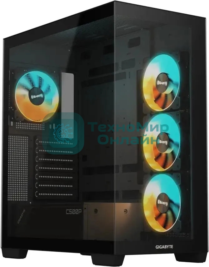 Компьютерный корпус Gigabyte Gb-C500P ST черный без БП ATX 3x120мм 6x140мм 2xUSB 3.0 1xUSB3.1 audio bott PSU