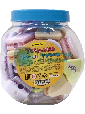 Точилка для карандашей ручная Silwerhof Cookies Монстрики, 1 отверстие, пластик, ассорти, туба